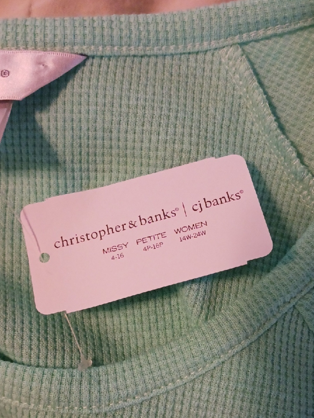 NWT Women's Cj Banks Pull Over Long Sleeve 6 Button 1/2 Rounded Neckline Top - Picture 6 of 8